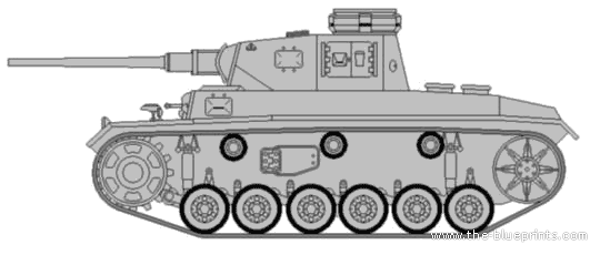 Tank Sd.Kfz. 141 Pz.Kpfw.III Ausf. J - drawings, dimensions, figures