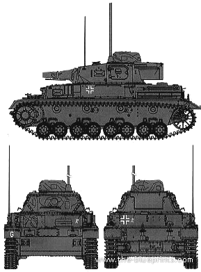 Танк Sd.Kfz. 141 Pz.Kpfw.IV Ausf.E - чертежи, габариты, рисунки