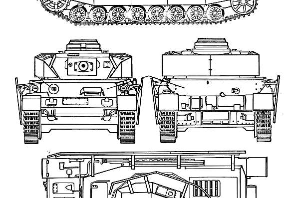 Танк Sd.Kfz. 141 Pz.Kpfw.IV Ausf.G - чертежи, габариты, рисунки
