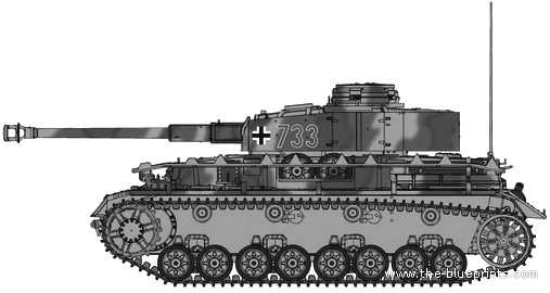Танк Sd.Kfz. 141 Pz.Kpfw.IV Ausf.J - чертежи, габариты, рисунки