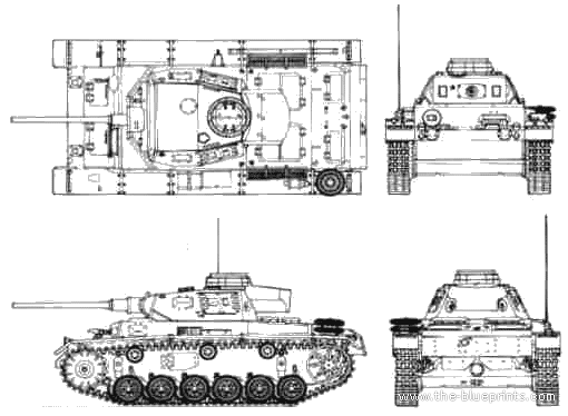 Tank Sd.Kfz. 141 PzKpfw III Ausf.E - drawings, dimensions, figures
