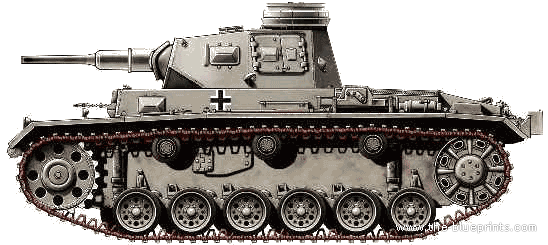 Танк Sd.Kfz. 141 Pz.Kpwf.III Ausf.G - чертежи, габариты, рисунки