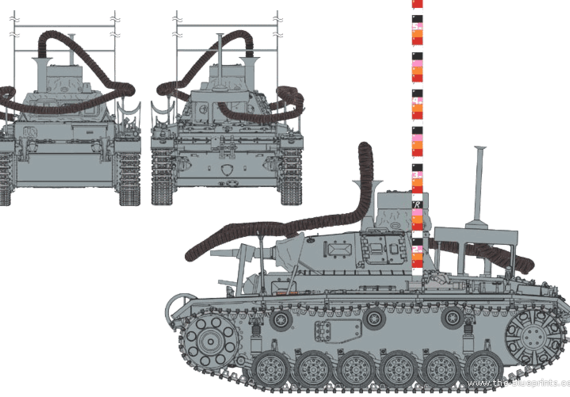 Tank Sd.Kfz. 141 Pz Kpfw.III (3.7cm) (T) Ausf. F - drawings, dimensions, figures