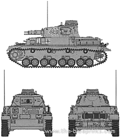 Tank Sd.Kfz. 141 Pz.kpfw.IV Ausf.D - drawings, dimensions, figures