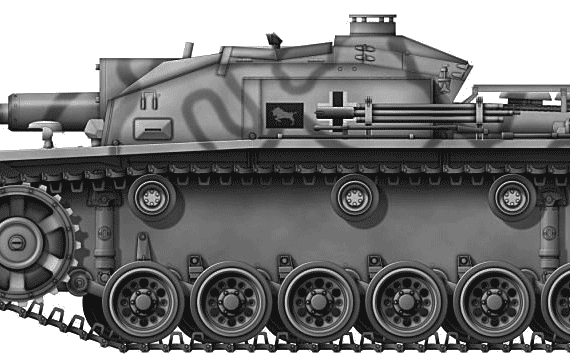 Tank Sd.Kfz. 142-1 Stug.III Ausf.F - drawings, dimensions, figures