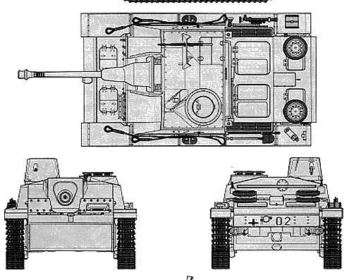 Tank Sd.Kfz. 142-1 Sturmgeschutz III Ausf.G - drawings, dimensions, figures