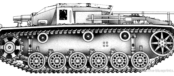 Танк Sd.Kfz. 142-1 Sturmgeschutz III Ausf. C - чертежи, габариты, рисунки