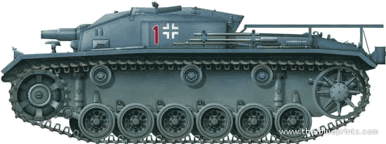 Tank Sd.Kfz. 142-1 Sturmgeschutz III (StuG.III) Ausf.E - drawings, dimensions, figures
