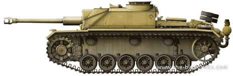 Tank Sd.Kfz. 142-1 Sturmgeschutz III (StuG.III) Ausf.G - drawings, dimensions, figures