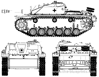 Tank Sd.Kfz. 142-2 Sturmhaubitze 42 Ausf.G 1 - drawings, dimensions, figures