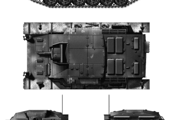 Танк Sd.Kfz. 142 Sturmgeschutz III Ausf.A (StuG.III) - чертежи, габариты, рисунки