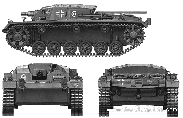 Tank Sd.Kfz. 142 Sturmgeschutz III Ausf.B - drawings, dimensions, figures