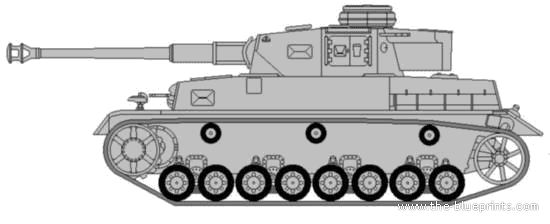Танк Sd.Kfz. 161-2 Pz.Kpfw. IV Ausf.J - чертежи, габариты, рисунки