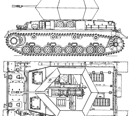 Танк Sd.Kfz. 161 3.7cm Flak 43 Flakpanzer IV Ostwind - чертежи, габариты, рисунки