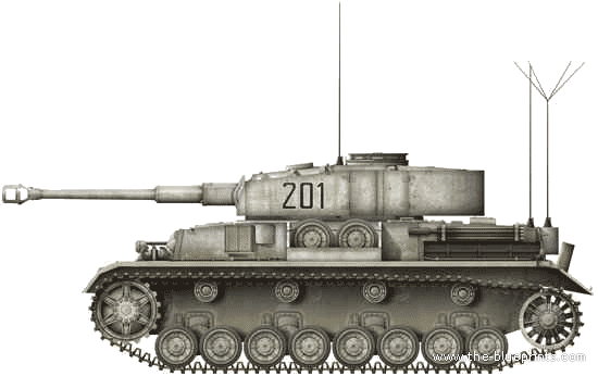 Танк Sd.Kfz. 161 Pz.Beob.Wg.IV Ausf.J - чертежи, габариты, рисунки