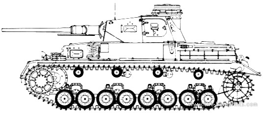 Танк Sd.Kfz. 161 Pz.Kpfw.IV 50mm - чертежи, габариты, рисунки