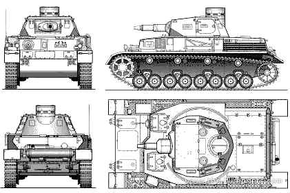 Танк Sd.Kfz. 161 Pz..Kpfw.IV Ausf.A - чертежи, габариты, рисунки