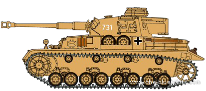 Tank Sd.Kfz. 161 Pz.. Kpfw.IV Ausf.G - drawings, dimensions, figures