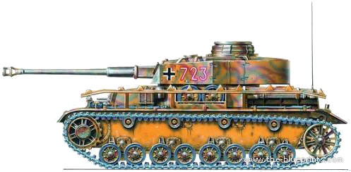 Tank Sd.Kfz. 161 Pz.Kpfw.IV Ausf.J - drawings, dimensions, figures