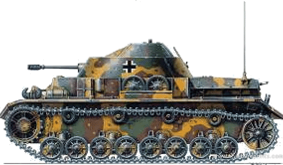 Tank Sd.Kfz. 161 Pz.Kpfw.IV Kugelblitz - drawings, dimensions, figures