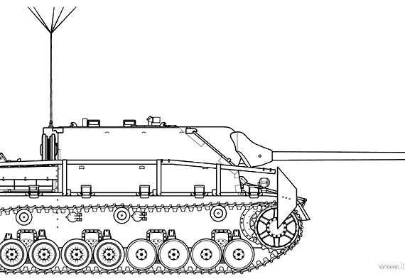 Танк Sd.Kfz. 161 Pz.Kpfw. IV-70 - чертежи, габариты, рисунки