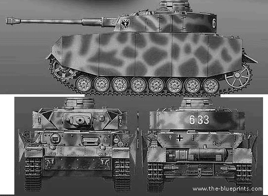 Танк Sd.Kfz. 161 Pz.Kpfw. VI Ausf.H - чертежи, габариты, рисунки