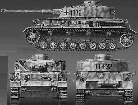 Tank Sd.Kfz. 161 Pz.Kpfw. VI Ausf.J 75mm - drawings, dimensions, figures