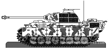 Танк Sd.Kfz. 161 Pz.Kpfw. V Ausf.A Panther - чертежи, габариты, рисунки
