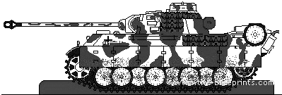Танк Sd.Kfz. 161 Pz.Kpfw. V Ausf.D Panther - чертежи, габариты, рисунки