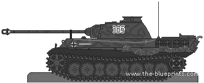 Танк Sd.Kfz. 161 Pz.Kpfw. V Ausf.G Panther - чертежи, габариты, рисунки