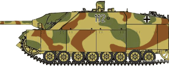 Танк Sd.Kfz. 162 Jagdpanzer IV A-0 - чертежи, габариты, рисунки