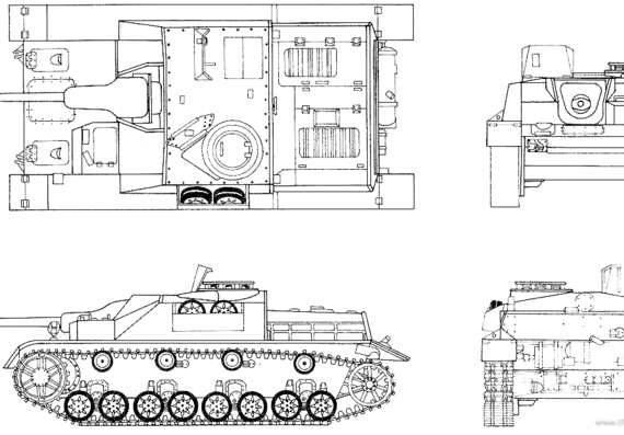 Tank Sd.Kfz. 163 Sturmgeschutz IV - drawings, dimensions, figures