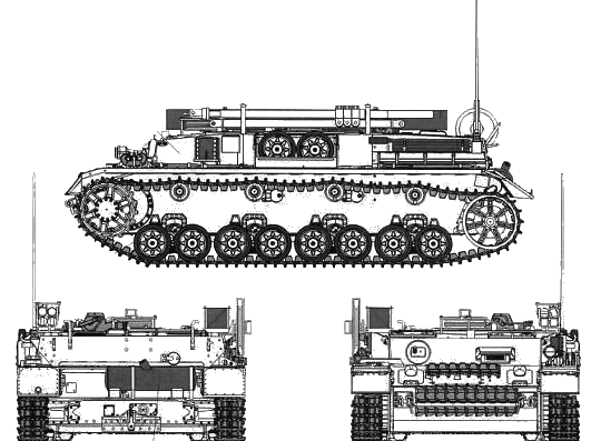 Танк Sd.Kfz. 164 Bergepantzer - чертежи, габариты, рисунки