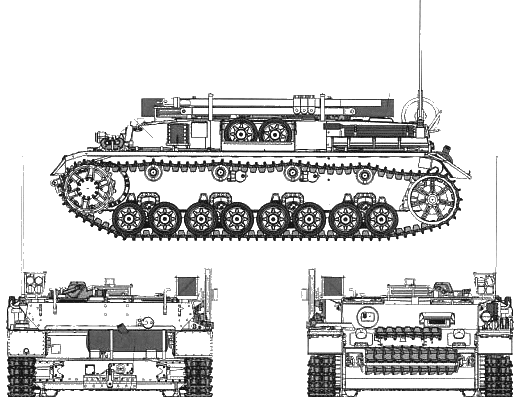 Танк Sd.Kfz. 164 Bergepanzer - чертежи, габариты, рисунки