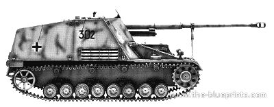Танк Sd.Kfz. 164 Hornisse - чертежи, габариты, рисунки