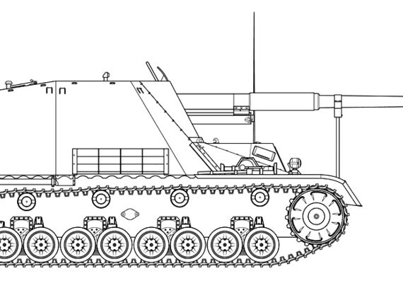 Танк Sd.Kfz. 164 Nashorn - чертежи, габариты, рисунки