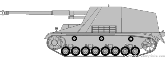 Танк Sd.Kfz. 164 Nashorn Panzerjager - чертежи, габариты, рисунки