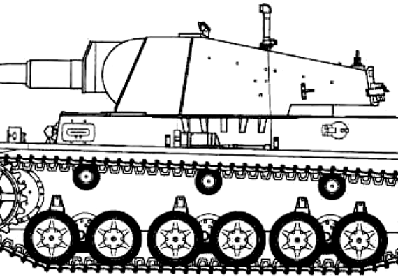 Танк Sd.Kfz. 165-1 10.5cm le.F.H.18-1 (SF) auf GW IV - чертежи, габариты, рисунки