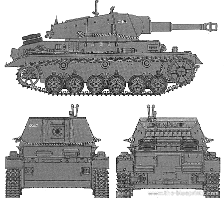 Танк Sd.Kfz. 165-1 Ausf.A Pz.Sfl.IVb 10.5cm le.F.H.18-1 - чертежи, габариты, рисунки