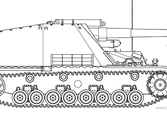 Танк Sd.Kfz. 165 Hummel - чертежи, габариты, рисунки