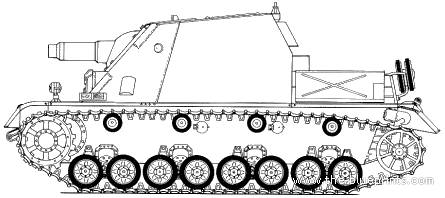 Танк Sd.Kfz. 166 Sturmpanzer IV - чертежи, габариты, рисунки