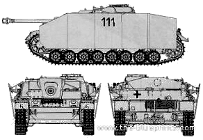 Танк Sd.Kfz. 167 Stug.IV - чертежи, габариты, рисунки
