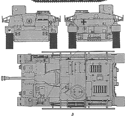 Танк Sd.Kfz. 167 Sturmgeschutz IV - чертежи, габариты, рисунки