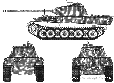 Tank Sd.Kfz. 170 Panther G - drawings, dimensions, figures