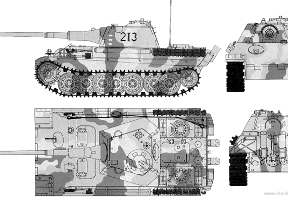 Tank Sd.Kfz. 171 Panther II PzKpfw.V - drawings, dimensions, figures