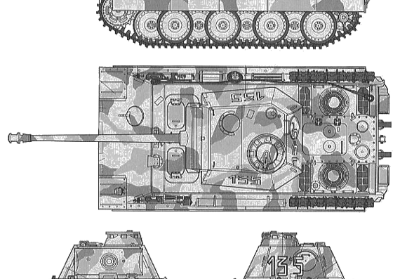 Танк Sd.Kfz. 171 Panther Type G Early Version - чертежи, габариты, рисунки