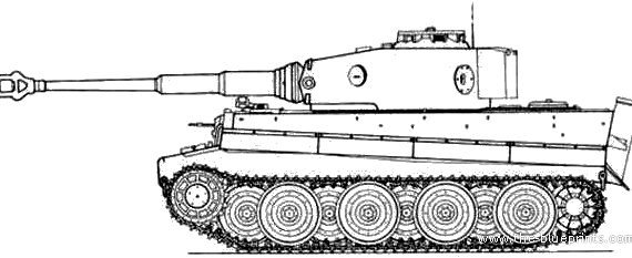 Tank Sd.Kfz. 171 Pz.Kpfw.VI Ausf E Tiger I - drawings, dimensions, figures