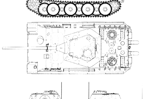 Tank Sd.Kfz. 171 Pz.Kpfw.VI Panther Ausf.F - drawings, dimensions, figures