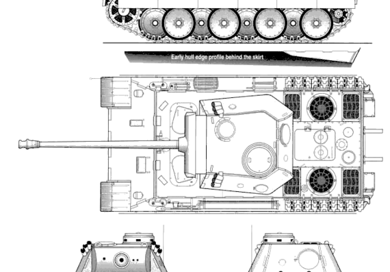 Tank Sd.Kfz. 171 Pz.Kpfw.V Ausf.D Panther - drawings, dimensions, figures