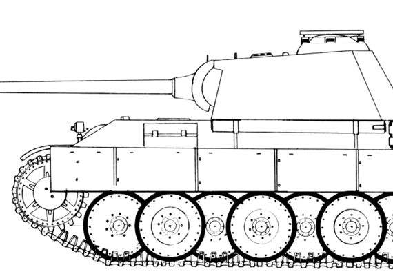 Tank Sd.Kfz. 171 Pz.Kpfw.V Ausf.G Panther - drawings, dimensions, figures